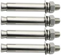 4PCS, Pernos de tornillo de expansión M8 - Tuerca hexagonal externa de acero inoxidable Perno de anclaje de manga de expansión Anclajes de fijación de alta resistencia(M6x60)