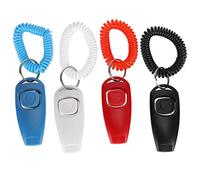 4pcs Pet Training Clicker 2 en 1 Pet Training Clickers Set con Correa de muñeca Recall Whistle Train Comportamiento Suministros para Perros