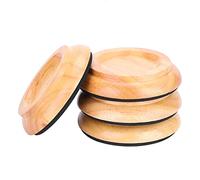 4Pcs Piano Caster Copas De Madera Piano Caster Vertical Piano Pierna Protectores De Piso Antideslizantes(Color natural)