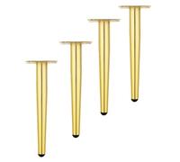 4pcs Piernas de acero inoxidable Muebles Fees, Piernas de la cama Pies de gabinete de cocina, COUCT Sofá Partes de vestuario para la mesa de café de la encimera del armario (tamaño: 40 cm, color: oro