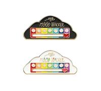 4Pcs Pin Esmaltado Batería Social Set Badge Estado Ánimo Divertido 7 Niveles Emoji Pin Introvertido Solapa Bonito Estilo Minimalista Regalo(MT4pcs)