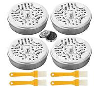 4PCS Porta Incienso Antimosquitos,Portable Mosquito Coil Holder,Porta Incienso Espiral,Quemador Incienso Caja, Clásico Diseño Portátil Soporte Incienso Metal para Casa Camping Viajes Hotel