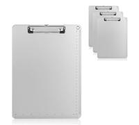 4Pcs Portapapeles A4 Aluminio con Sujetapapeles, Porta-BlockTablilla Metal, Carpeta Pinza Documentos, Clipboards Tablero Escritura, Portapapeles de Aleación para Escuela Oficina Restaurante Hospital