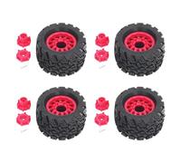 4PCS RC Car Tires for 1/8 & 1/10 Model | High Grip Rubber Wheel with Plastic Hub | Replacement Tires for Climbing Cars/Off - Road RC Vehicles | 114.5mm Diameter, 70.5mm Width