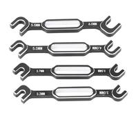 4pcs RC Llave de automóvil de autos Tornbuckle Bola de tuercas removedoras de aluminio Aluminio RC Mantenimiento de mantenimiento 3.0-6.0 mm (Negro)
