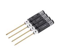 4Pcs RC Repair Screwdrivers Titanium Coated Hex Screwdriver Tool Set, RC Model Screwdriver with Anti Slip Handle, Aluminum Alloy Hex Screwdriver for RC Cars Ships Airplanes, Includ