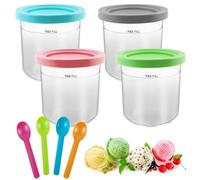 4PCS Recipientes de repuesto para pintas y tapas Ninja Creami, Dessert Tubs para Ninja Creami, Compatibles con NC301 NC300EU NC299AMZ Aptas para Lavavajillas Sin BPA