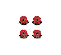 4pcs Red Poppy Flower Brooch Pin, Lest We Forget Brooch for Men Women, Memorial Gift Clothing Accessories