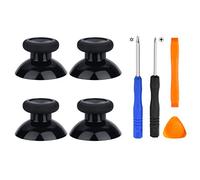 4pcs Replacement thumbsticks, Screwdriver, Pray Tool for Xbox One / PS4 Controllers, Black Analog Grip for Xbox One S