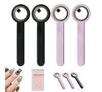 4Pcs Ring-Shaped Cat Eye Magnet for Nails, 2-in-1 Circle & Y Shape Nail Magnet Tool for French Heart Wide Beam Effect, Portable Circular Cat Eye Tool for DIY Gel Art Manicure,Beginners (C)
