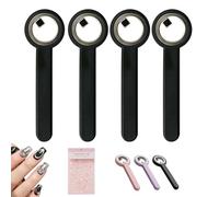 4Pcs Ring-Shaped Cat Eye Magnet for Nails, 2-in-1 Circle & Y Shape Nail Magnet Tool for French Heart Wide Beam Effect, Portable Circular Cat Eye Tool for DIY Gel Art Manicure,Beginners (B)