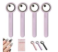 4Pcs Ring-Shaped Cat Eye Magnet for Nails, 2-in-1 Circle & Y Shape Nail Magnet Tool for French Heart Wide Beam Effect, Portable Circular Cat Eye Tool for DIY Gel Art Manicure,Beginners (D)