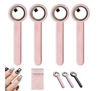 4Pcs Ring-Shaped Cat Eye Magnet for Nails, 2-in-1 Circle & Y Shape Nail Magnet Tool for French Heart Wide Beam Effect, Portable Circular Cat Eye Tool for DIY Gel Art Manicure,Beginners (F)