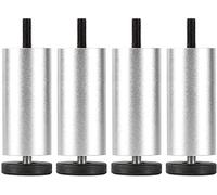 4pcs Round Metal Sofa Feet, Heavy Duty Adjustable Furniture Legs Support, Aluminum Alloy Cabinet Feet,for desks,Coffee Tables,cabinets Replaceable Furniture Leg,Silver-6cm/2.4in