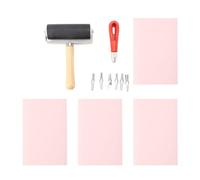 4Pcs Rubber Carving Block, Rubber Stamp Kit Carving Tools Stamp Making Kit Linoleum Block for Printmaking