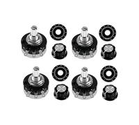 4PCS RV24YN20S Potenciómetro Rotativo de 5K Ohm con Escala de Perilla A03 de un Solo , Potenciómetro de Película de Carbono para Audio