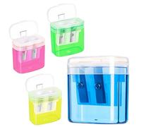 4Pcs Sacapuntas con Deposito,Sacapuntas con Deposito 2 Orificios,4Colores | Afilalapices,Sacapuntas Universal,Sacapuntas Portátiles,para Todos los lápices,Oficina,Escuela,Viajes
