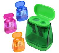 4pcs Sacapuntas,Sacapuntas con deposito,Sacapuntas con deposito 2 Orificios,Afilalapices,Sacapuntas universal,para Todos los lápices,Escuela,Oficina,Viajes,4 colores