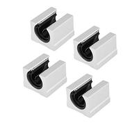 4PCS SBR20UU Bloque de rodamiento lineal abierto, Conjunto de bloque deslizante de rodamiento, Impresora 3D Rodamientos lineales CNC, para impresora 3D, máquina de grabado