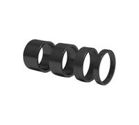 4Pcs / Set 5/10/15/20 mm Auriculares de Aleación Aluminio Stem Spacer 28.6Mm Tapa Arandela Horquilla para Ciclismo Carretera, Negro