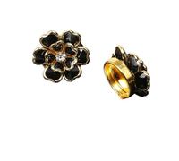 4pcs/set Cufflinks Shirt Flower Sleeve Copper Clips Decorative para manualidades, bodas(Black)
