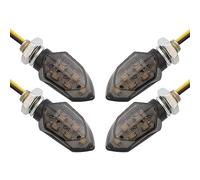 4PCS/set Mini Motorcycle Smoke Lens Turn Signal Light 5LED 12V Amber Blinker Indicator Lamp Two Wire For Kawasake ，Luz de giro