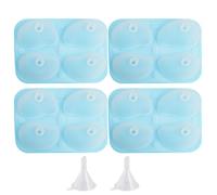 4pcs/set Molde de mango 4 Vitamentos 3D Moldes de silicona realista para hornear con embudos de comida de grado DIY DIY HELEMA CATA DE Ice Cream Mousse Soap