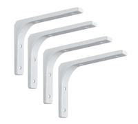 4PCS Shelf Bracket Triangular Support Furniture Wall Mount L Shaped Stainless Steel Fixed Connector Adecuado para garajes y cocinas(White)