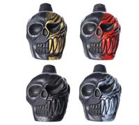 4pcs Silbato Azteca, Auténtico Humano Que Suena Fuertes Gritos, Calavera De Demonio De Vajilla De Bronce De 125 Db, Con Bolsa Con Cordón, Para Halloween Del Día De