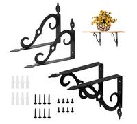 4Pcs Soportes Para Estantes Soporte Estante Triangulares de 90 Grados Estanterias de Pared de Escuadras Estanterias de Metal Para Estanteria Pared Mueble,14x11cm,Negro