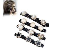 4pcs Sparkling Crystal Stones Braided Hair Accessories, 2024 New Ladies Braided Hair Clips, Ladies Satin Hair Clips (H)