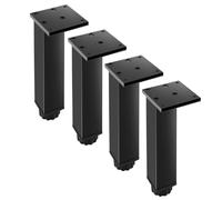 4pcs Square Metal Table Legs Height Adjustable Sofa Furniture Leg Bed Foot Made of High-Density Aluminum Alloy with Mounting Screws,8cm(3.1in)