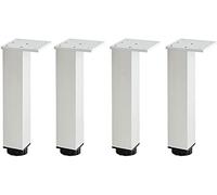 4pcs Square Thickened Table Legs Metal Cabinet Feet, Non-Slip Mute Adjustable Furniture Legs,Aluminum Alloy,Replacement Sofa,Cabinet,Silver-40cm(15.7in)