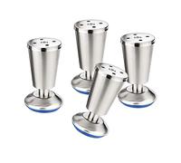 4Pcs Stainchless Steel Furniture Legs Foot Cup Type Feet, Kitchen Cabinets DIY Table Cabinet Replacement Parts Adjustable Kitchen Cabinet Legs for Desk Table Sofa Cupboard Feet