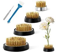 4Pcs Suministros Arreglo Flores con Base Goma, Tamaños Bases Floral 4 Diferentes 23/23/34/46mm, Pin Hodler Tallos Rana Ikebana Kenzan Redonda für Arreglos Florales, Creación Arte, Decoración Hogar