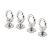 4PCS T Track Mount Tie Down Anchor para el Estante del Techo, M8 de Acero Inoxidable T Ranura del Perno Tie Down Anillos, Pesado T Perno de la Tuerca del Ojo Tie Down Anillos (Silver)