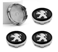 4Pcs Tapas centrales para Llantas para Peugeot 206 307 301 207 407 308 406 107 108 208 408 508 607 60mm, Tapas Llantas Coche Rueda Tapas Centrales con Emblema Cubierta de Tapa de buje Tapacubos