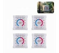 4PCS Termómetros Autoadhesivos para Ventana y Pared, Medición Precisa de Temperatura de -50°C a 50°C, Diseño Transparente y Fácil de Leer, termometro exterior pared para Hogar y Jardín