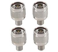 4Pcs Tipo N Enchufe A F Conector Hembra RF Adaptador Coaxial para Antena InalÁmbrica, Plata