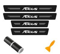 4pcs Tiras Protectoras De Umbral De Puerta De Coche para Fo-rd Focus Umbral De Fibra De Carbono Protector Bienvenido Pedal Accesorios De Coche con Raspador De Película