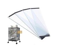 4Pcs Transparent PVC Bird Cage Baffle,Bird Cage Seed Catcher,Parakeet Cage
