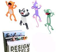 4PCS Wacky Bookmark Palz - 3d Stereo Kawaii Cartoon Bookmark, 3D Animal Wacky Bookmarks, Cute Book Marks for More Fun Reading