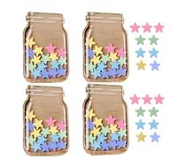 4Pcs Wooden Reward Jars with 100 Stars, Reward Jar with Star Tokens, Reward Charts for Children Behaviour, Potty Training Reward Jar, Daily Chores Reward Charts, Motivate Good Behavior for Home School