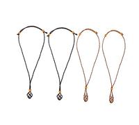 4pcs Woven Cord Lightweight Crystal Holder Necklace Cage Pendant Jewelry Making for Unique Handmade and Crafts