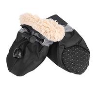 4pcs Zapatos Protectores de Pata Elástico Antideslizante Suela para Mascotas Botas Impermeable de Algodón Suave Acolchado[Negro 3#]