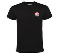 4people Camiseta Ducati Corse Negra 100% Algodón para Hombre - Tallas S-XXL: Estilo y Elegancia en Cada Ruta (FR/ES, Letras, M, Regular, Regular)
