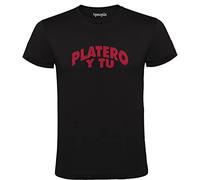 4people Camiseta Negra con Logotipo de Platero y Tú 100% Algodón Hombre Tallas S M L XL XXL (FR/ES, Letras, XL, Regular, Regular)
