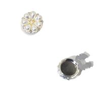 4Pieces Pearl Flower No-Sew Shirt Dress Buttons, Gold/Silver Clothing Accessories para manualidades, bodas(Silver)