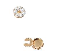 4Pieces Pearl Flower No-Sew Shirt Dress Buttons, Gold/Silver Clothing Accessories para manualidades, bodas(Gold)