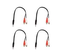 4piezas 3.5mm Adaptador Estereo Jack de Auriculares A 2 RCA Jack Adaptador Cable de Audio, 3,5 mm Macho A 2x RCA Hembra